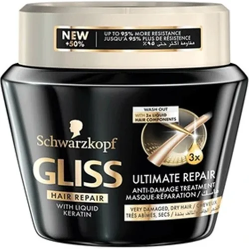 ماسک مو گلیس مشکی ترمیم کننده اورجینال ا GLISS ULTIMATE REPAIR