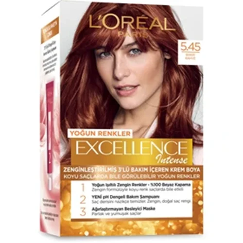 رنگ مو اورآل L'Oreal Paris رنگ موی Excellence Intense شماره 5.45 رنگ مسی قهوه ای