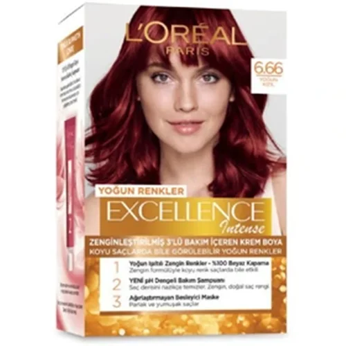 رنگ مو اورآل L'Oreal Paris رنگ موی Excellence Intense شماره 6.66 رنگ قرمز شدید