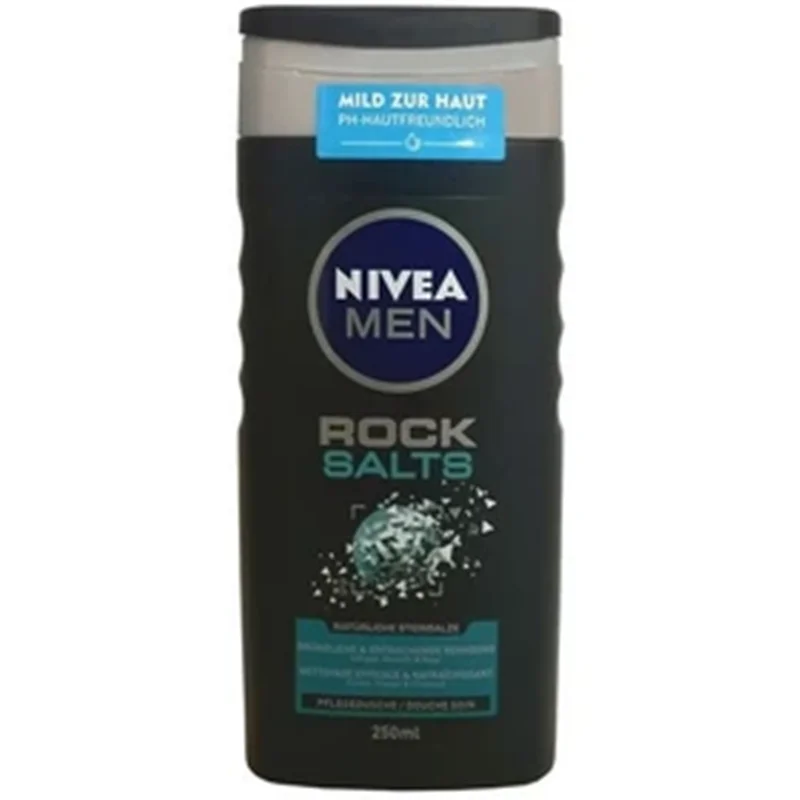 شامپو بدن پاک کننده راک سالتز نیوآ حجم 250 میل اورجینال ا Rock Salts cleanser body wash Nivea 250 ML