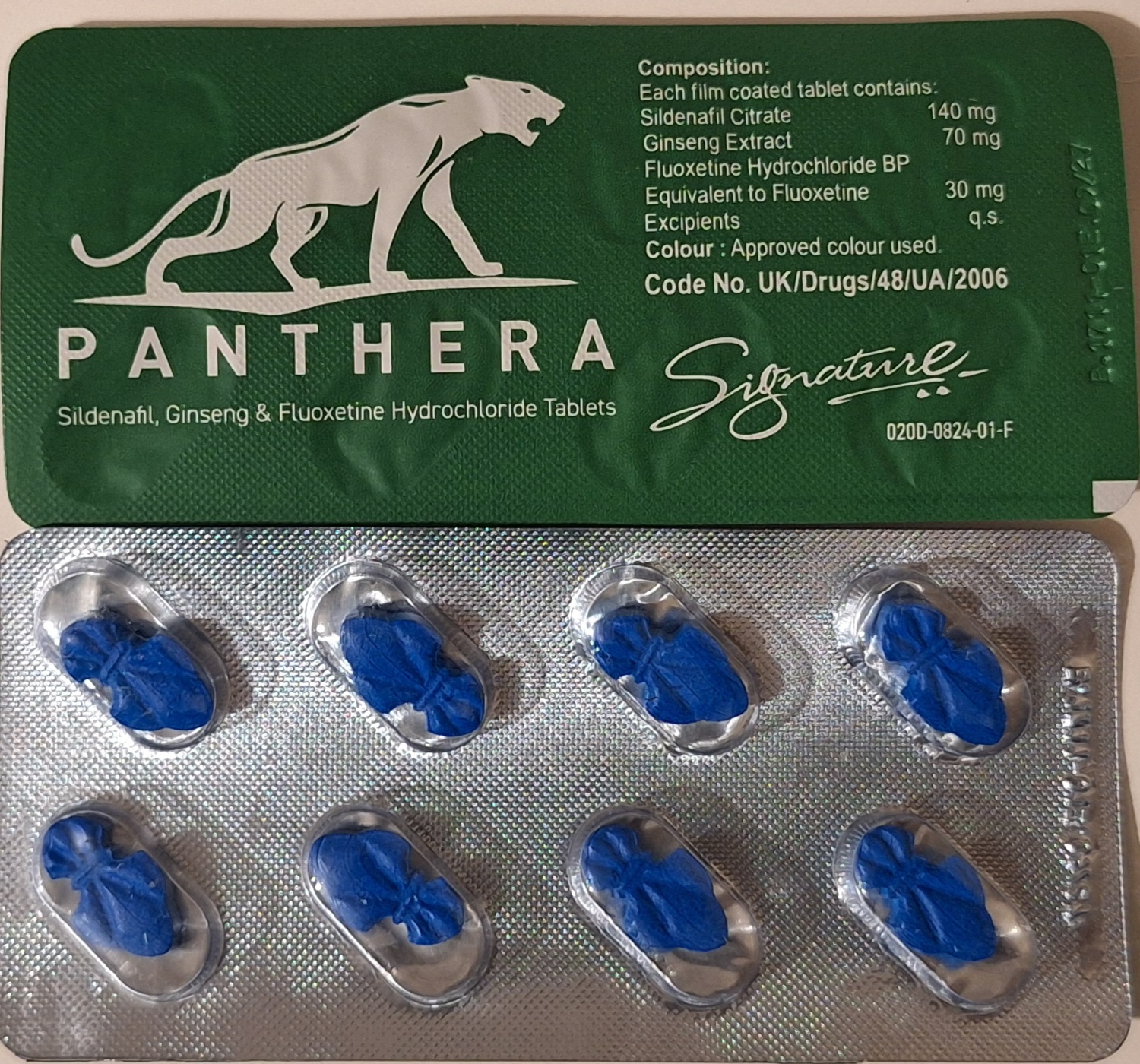 قرص تاخیری قوی و نعوظ بدون 3 کاره ترا پانترا  آبی