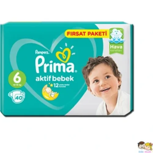 پوشک بچه پریما پمپرز اونتاژ سایز ۶ بسته ۴۰ عددی ا Prima pampers 6