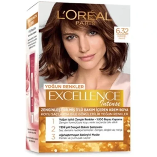 رنگ مو اورآل L'Oreal Paris رنگ موی Excellence Intense شماره 6.32 رنگ قهوه ای کاراملی
