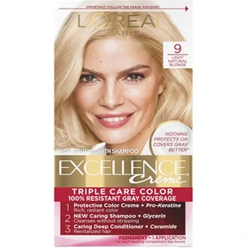 کیت رنگ مو لورآل Loreal سری EXCELLENCE CREME شماره 9 رنگ بلوند ا L'Oreal Excellence Hair Color Kit 48 ml - NO